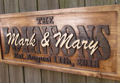 3- D Personalized Carved Wood Sign for Couples - Image 4