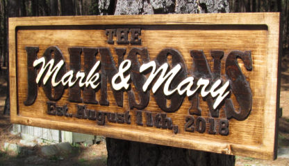 3- D Personalized Carved Wood Sign for Couples - Image 2
