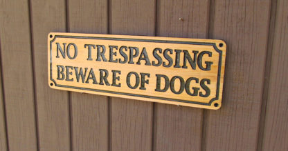 No Trespassing Beware of Dogs Carved Cedar Wood Sign