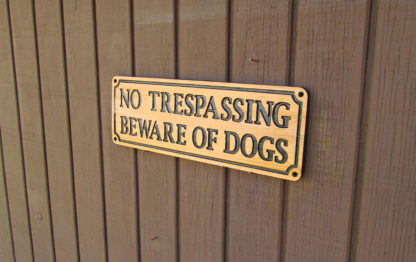 No Trespassing Beware of Dogs Carved Cedar Wood Sign - Image 4