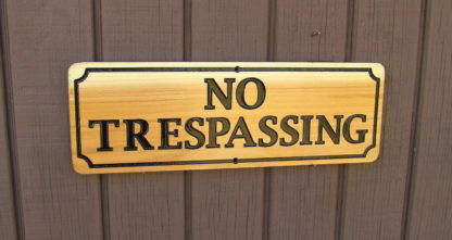 No Trespassing Carved Cedar Wood Sign - Image 4