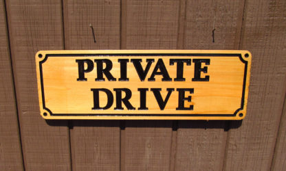 Private Drive Carved Cedar Wood Sign - Image 5