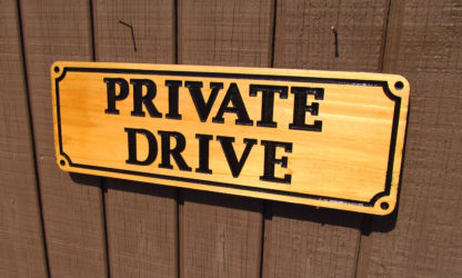 Private Drive Carved Cedar Wood Sign - Image 4