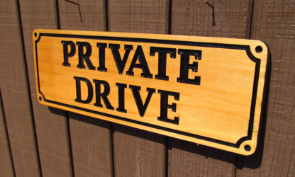 Private Drive Carved Cedar Wood Sign - Image 3
