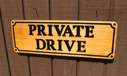 Private Drive Carved Cedar Wood Sign - Image 2