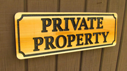 Private Property Carved Cedar Wood Sign - Image 4