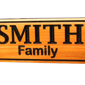 Carved Wood Sign Personalized with a Family Name