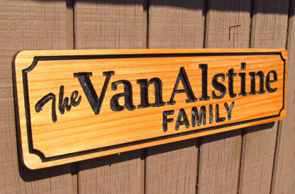 Carved Western Red Cedar Wood Sign with a Personalized Name - Image 3