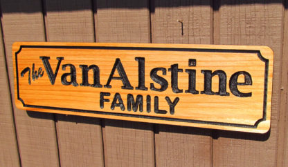 Carved Western Red Cedar Wood Sign with a Personalized Name - Image 4