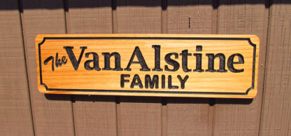 Carved Western Red Cedar Wood Sign with a Personalized Name - Image 2