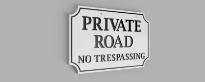 Double-Sided-Private-Drive-Sign-White-with-Black-Photo 3