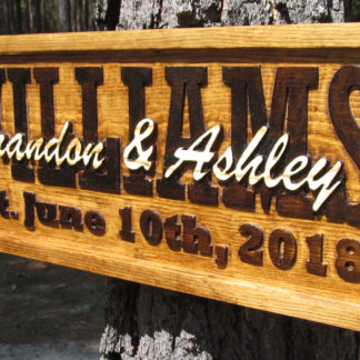3- D Personalized Carved Wood Sign for Couples