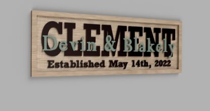 3- D Personalized Carved Wood Sign Wedding