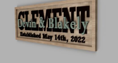 3- D Personalized Carved Wood Sign Wedding - Image 3